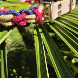 HU 58 cm Geflochtenes PPM Herzchen-Halsband mit BioThane Verschluss