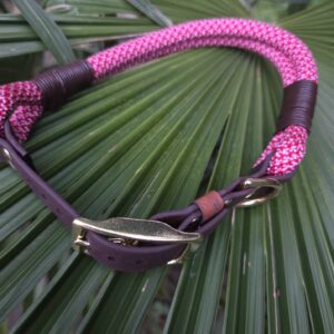 HU 40-46 cm Tauhalsband mit BioThane Verschluss Poppy Flower