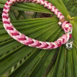 HU 45 cm 8fach geflochtenes Paracord Halsband mit Scherenkarabiner