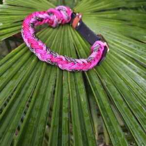 HU 34-37 cm Geflochtenes PPM Halsband mit BioThane Verschluss