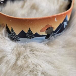 HU 34-41 cm BioThane Halsband mit Winterlandschaft extra breit