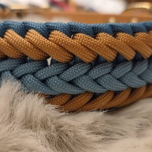 HU 32-38 cm Geflochtenes Paracord-Halsband Lovely mit BioThane Verschluss in Golden Copper