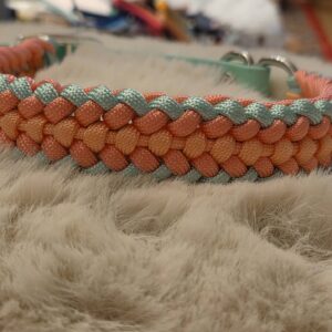 HU 35-42 cm Geflochtenes Paracord Halsband San'Co mit BioThane Verschluss