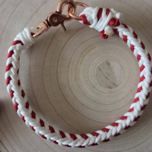 HU 45cm 8fach geflochtenes Paracord Halsband Spina mit Scherenkarabiner