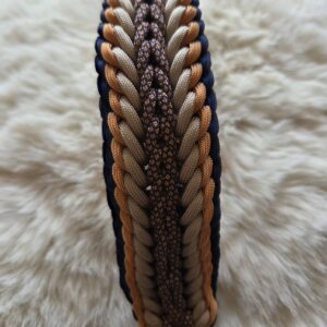 HU 32-40 cm Geflochtenes Paracord-Halsband Splendente mit BioThane Verschluss in Golden Kupfer
