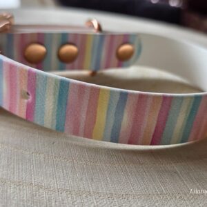HU 22-28 cm BioThane Halsband Pastell gestreift
