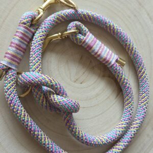 Leinenverlängerung zu Koppelleine oder Kombi-Leine aus 10 mm Tau in Pastelltönen, 100 cm lang