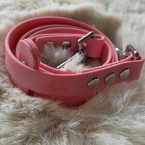 Leinenverlängerung zu Koppelleine oder Kombi-Leine aus BioThane 100 cm lang Pastell Rosa