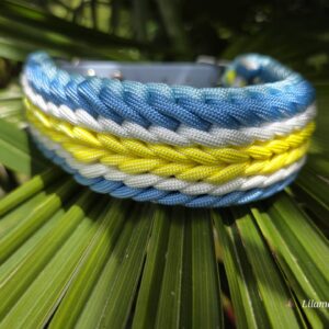 HU 32-38 cm Geflochtenes Paracord Halsband Splendente mit BioThane Verschluss Poolside Chill