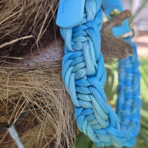 HU 37-44 cm Geflochtenes Paracord Halsband Pancia mit BioThane Verschluss Carribean