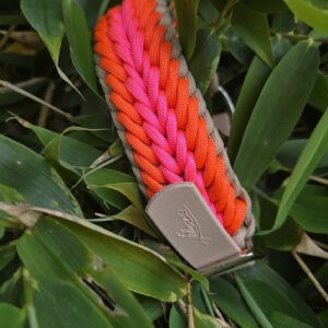 HU 27-33 cm Geflochtenes Paracord Halsband Ritorno mit BioThane Verschluss Neon Latte