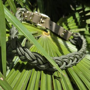 HU 56-65 cm Geflochtenes PPM Halsband Treccia mit BioThane Verschluss Mojito Midnight