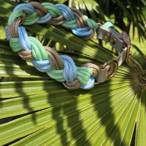 HU 38-44 cm Geflochtenes PPM Halsband Treccia mit BioThane Verschluss Mojito Midnight