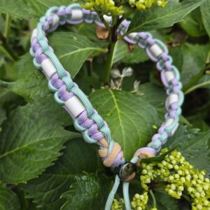 HU 43-48 cm EM-Keramik Paracord-Halsband Cobra 3farbig Salty Lavender