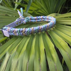 HU 40-46 cm Geflochtenes Paracord Halsband Serpente4 mit BioThane Verschluss Pastell Lila Salty Lavender