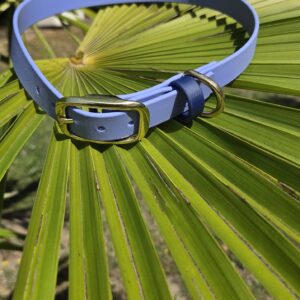 HU 48-54 cm BioThane Halsband 19mm breit Periwinkle Akzentschlaufe Navy Blau