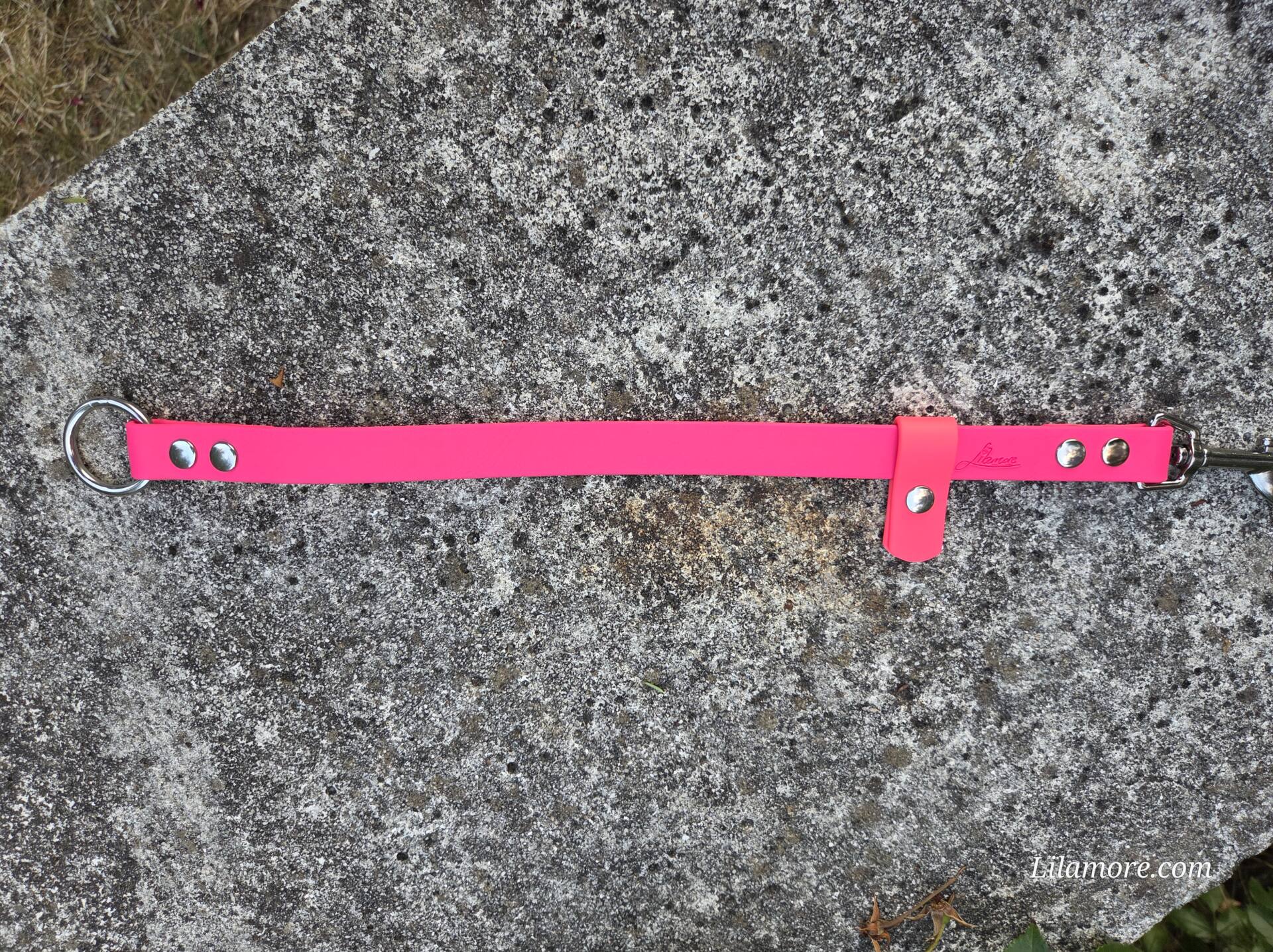 Schleppleinen-Halter aus BioThane Neon Pink mit Akzent – Bild 4