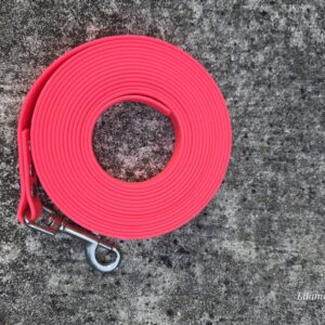Schleppleine/Fährtenleine BioThane 5 Meter Ende offen Neon Pink