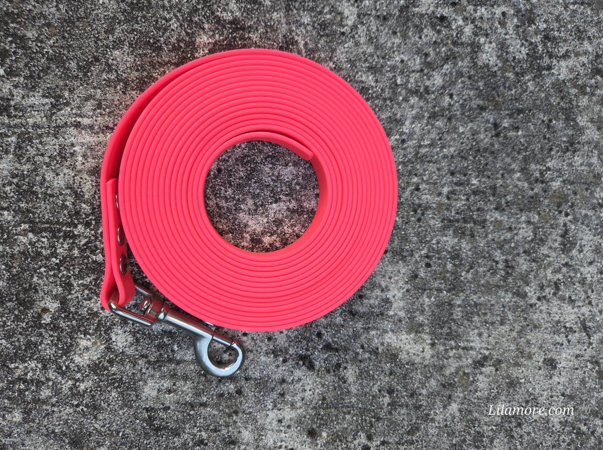 Schleppleinen-Halter aus BioThane Neon Pink mit Akzent – Bild 3