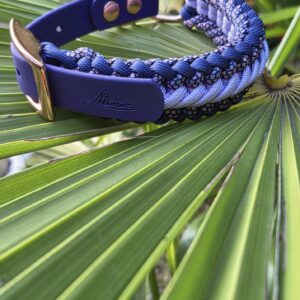 HU 23-29 cm Geflochtenes Paracord Halsband Linea3 mit BioThane Verschluss Violet Wild Orchid