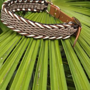 HU 40-48 cm Geflochtenes Paracord-Halsband Armeggio mit BioThane Verschluss Hellbraun