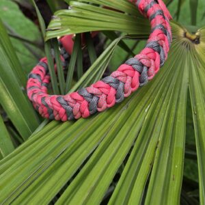 HU 39-45 cm Serpente3 Geflochtenes Paracord Halsband mit BioThane Verschluss Coral