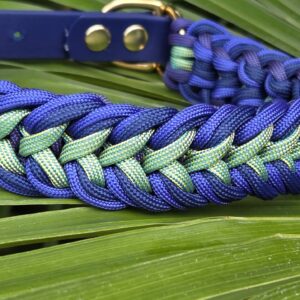 HU 40-46 cm Geflochtenes Paracord Halsband Tulipano mit BioThane Verschluss Navy Blau