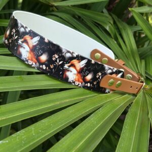 HU 47 - 53 cm BioThane Halsband UV bedruckt Volpe Verschluss 19mm hellbraun